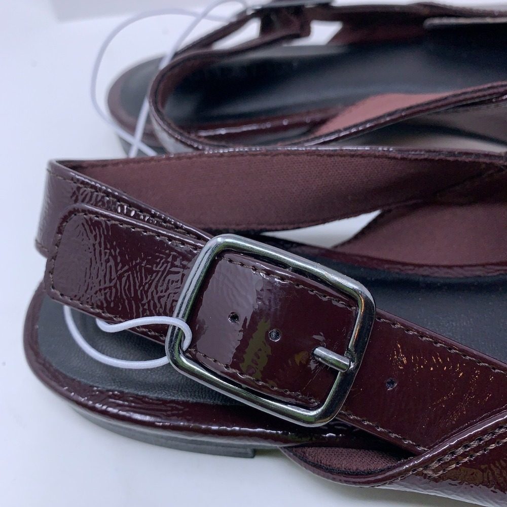 Old Navy 7.5 Womens Maroon V-Cut Point Toe Wide Strap Slingback Flats NWB - Picture 6 of 10